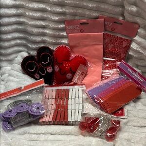 Valentine's Bundle Hearts Lights, treat bags, Clothspins, Bookmarks for Crafts